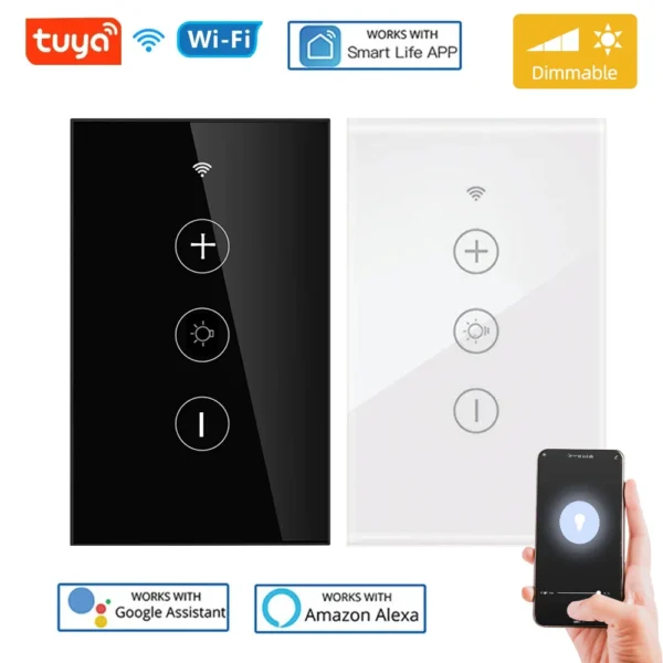Tuya US Smart Life LED Dimmer Switch Wifi Remote Home Lights Dimming Touch Switches Voice Control Alexa Google Home Smart Home